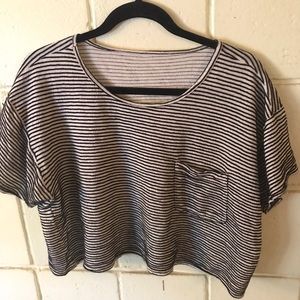 American Apparel unisex stripe crop tee one size